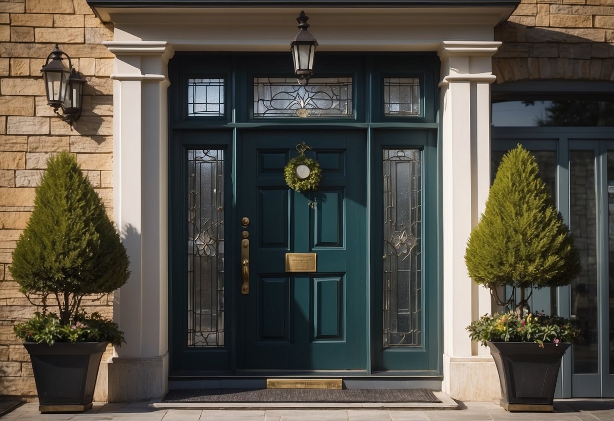 A front door with personalized details and considerations for the best fit for a home