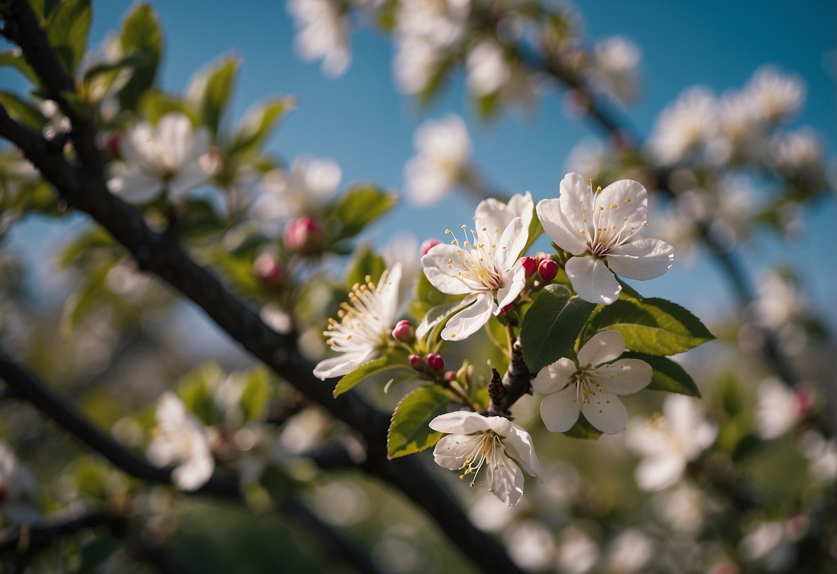 A Japanese apple tree in bloom, ready for pruning