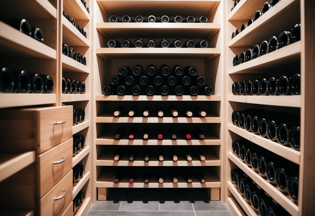 A cellar being organized and optimized for storage