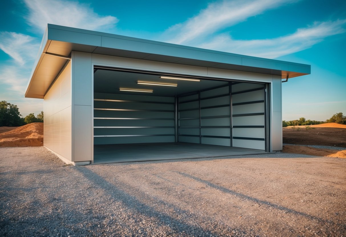 A futuristic garage foundation with additional factors